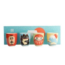 TDS, 4 Tassen Set, Kawaii Japan, Ø 7x8cm 170ml, Art.-Nr. 21773