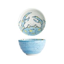 Rice Bowl Seafood Krabbe Light blue, Porcelain, 950 ml