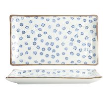 TDS, Square Plate, Japan Flower Mizu, 21 cm x 13.5 cm, Item No. 22004