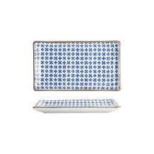 Sushi Plate Japan Flower Sakura White, Blue, Porcelain, 21 &times; 13.5 cm