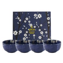 TDS, 4 Bowls Set, Blue Sakura, Ø 13 cm, Item No. 22016