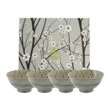 TDS, 4 Schalen Set, Grey Soshun, Ø 16 x 8 cm, 600 ml, Art.-Nr. 22027