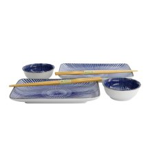 TDS, Sushi Set, Kotobuki, mit Chopsticks, Tokusa, 4tlg, 20,5x13,2x2,2cm & 9,3x3,2cm (120ml), Art.-Nr. 22045