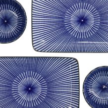 TDS, Sushi Set, Kotobuki, mit Chopsticks, Tokusa, 4tlg, 20,5x13,2x2,2cm & 9,3x3,2cm (120ml), Art.-Nr. 22045