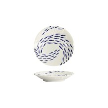 Plate Kawaii Fish Blue, White, Porcelain, &Oslash; 13.7 cm
