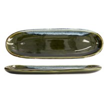TDS, Oval Teller, Green Oribe, 34,5 x 10,8 x 2,5 cm- Art Nr. 22173