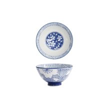 Reisschale Sakura Stripe Blau, Porzellan, &Oslash; 12,5 cm