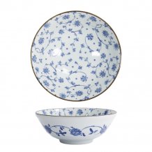 TDS, Ramen Bowl, Natsu Karakusa, Blue/White, Ø 21 x 7.8 cm 1000ml - Item No. 22310