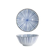 Tayo Bowl Natsu Tokusa Blue, White, Porcelain, 500 ml