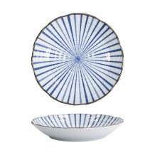 Plate Natsu Tokusa Blue, White, Porcelain, &Oslash; 22 cm