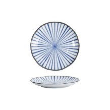 Teller Natsu Tokusa Blau/Wei&szlig;, Porzellan, &Oslash; 16,5 cm