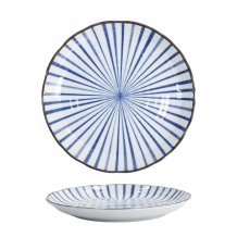 TDS, Plate, Natsu Tokusa, Ø 24.7 x 3 cm, Blue/White - Item No. 22332