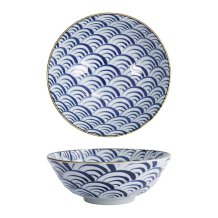 Ramen Bowl Natsu Nami Blue, White, Porcelain, 1 l