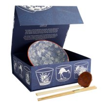 TDS, Ramen Bowl in Gift Box, Mixed Bowls Sakura, 3pcs, Ø19.7 x 7 cm (1000 ml), Item No. 22540