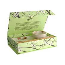 TDS, Sushi Set, Sakura White, 2 Pcs w/Chopsticks, 22.5x12.7cm & 8.6x3.6cm, Item No. 22581