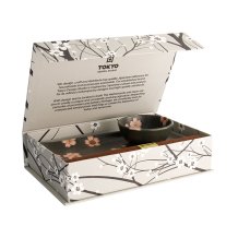 TDS, Sushi Set, Sakura Black, 2 Pcs w/Chopsticks, 22.5x12.7cm & 8.6x3.6cm, Item No. 22583