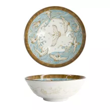 TDS, Ramen Bowl, Crane Light Blue, Ø21x7.8cm 1000ml , Item No. 22594