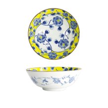 TDS, Ramen Schale, Botan, Ø 20.5x7.8cm 1000ml, Gelb/Blau , Art.-Nr. 22602
