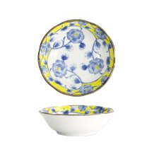 TDS, Bowl, Botan, Ø13.9x4.1cm, Yellow/Blue, Item No. 22603