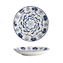 TDS, Round plate, Tokyo Blue Botan, Ø21.5x3.4cm, Item No. 22614