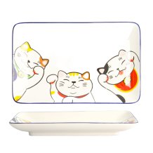 TDS, Sushi Plate, Kawaii Lucky Cat, 21 x 13.5 cm - Item No. 22660