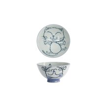 Reisschale Kawaii Neko Cat Blau, Porzellan, &Oslash; 11,5 cm