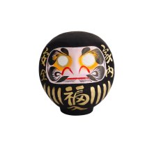 Daruma Schwarz, Pappmaché, 9 cm