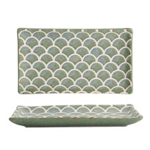 TDS, Sushi Plate, Vert Sauge Mermaid Design, 22x13x2cm, Item No. 33166