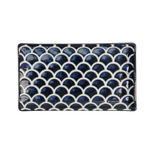 TDS, Sushi Plate, Cobalt Blue Mermaid Design, 22x13x2cm, Item No. 33168