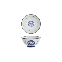 Schale Kawaii Daruma Blau/Wei&szlig;, Porzellan, 300 ml
