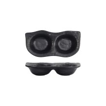 Saucenschale mit 2 Mulden Iwate Black, Melamin, 19,2 &times; 9,4 &times; 3,6 cm