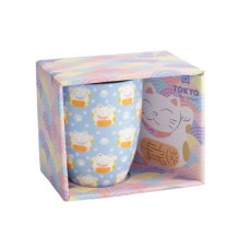 Tasse Kawaii Lucky Cat Blau in Geschenkbox, Porzellan, 380 ml