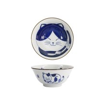 Tayo Bowl Kawaii Cat Neko Blue, Porcelain, 500 ml