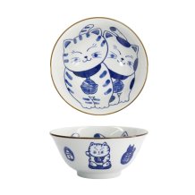 TDS, Tayo Bowl, Kawaii Cat Neko, Blue, Ø 14.9x6.7cm 500ml, Item No. 33416