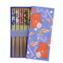 TDS, Chopstick Gift Set, Lucky Cat/Carp, 5 pair, Item No. 33454