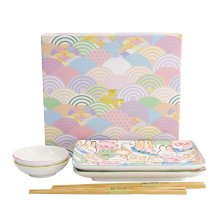 TDS, Sushi Set, Kawaii Animals, Giftset, 4 pcs with Chopsticks, Item No. 33480