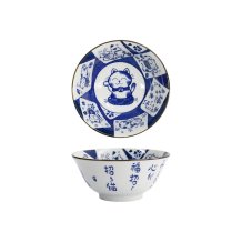 Tayo Bowl Kawaii Cat Neko Blue, Porcelain, 500 ml