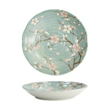 Plate Fujisakura Green, Porcelain, &Oslash; 22 cm