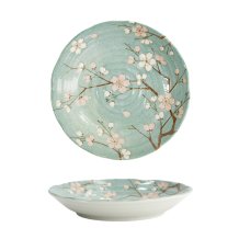 TDS, Plate, Fujisakura, Green Ø 22x4 cm, Item No. 33709