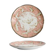 TDS, Plate, Mixed Bowls, Crane, Pink Ø 16.5x2cm, Item No. 33712