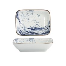 TDS, Bowl, Hokusai Choku, White/Blue, 9.6 x 7.2 cm - Item No. 33731