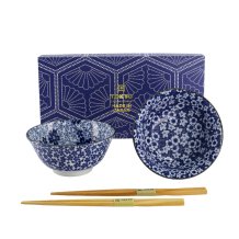 TDS, Mixed Tayo Bowl Giftset with chopsticks, 2 Pcs, Ø 15x7cm 500ml, Item No. 33754