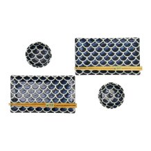 TDS, Sushi Set, Cobalt Blue Mermaid, mit Chopsticks, 6tlg, 22x13x2cm & 8,5x3,4cm, Art.-Nr. 33755