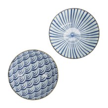 TDS, Ramen Bowl Giftset, Natsu,  6 Pcs, Blue/White, Ø 21x7.8cm 1000ml, Item No. 33781