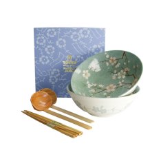 TDS, Ramen Schale Geschenkset, 6 Stk, Fujisakura, Grün, Ø 21x7,8cm 1000ml , Art.-Nr. 33785