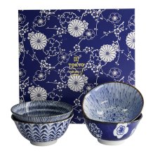 TDS, Tayo Bowl Giftset, 4 Pcs, Mixed Bowls, Blue/White, Ø 15x7cm 550ml, Item No. 33792