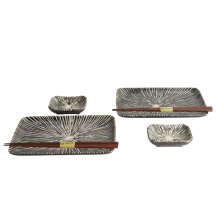 TDS, Sushi Set, Brown Tokusa, Geschenkset, 6 Stk mit Essstäbchen, Art.-Nr. 33847