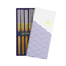 TDS, 5 Paar Essstäbchen, Geshenkset, Blue Wave, Art.-Nr. 33863