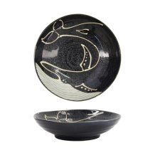 Pasta Plate Kawaii Black Whale, Porcelain, &Oslash; 20.8 cm, 650 ml