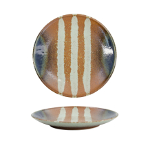 TDS, Suisho Plate, Aka-cha, Ø 26x3.4cm, Brown, Item No. 34250